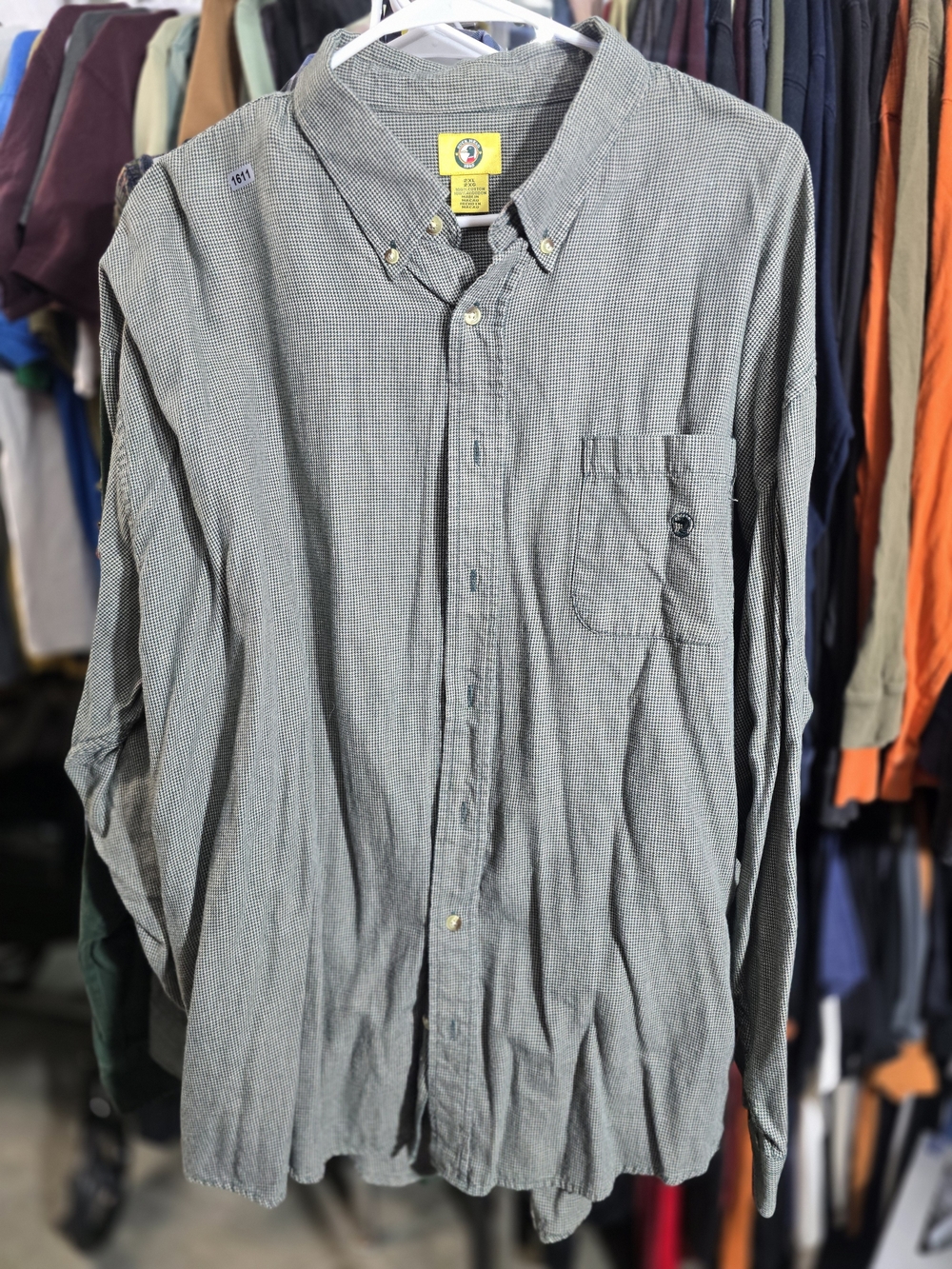 Duck Head Men's Black & White Microcheck Button-Down Shirt